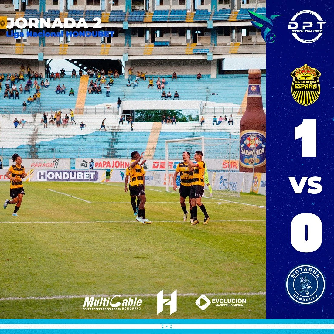 Real España 1-0 Motagua en la segunda jornada