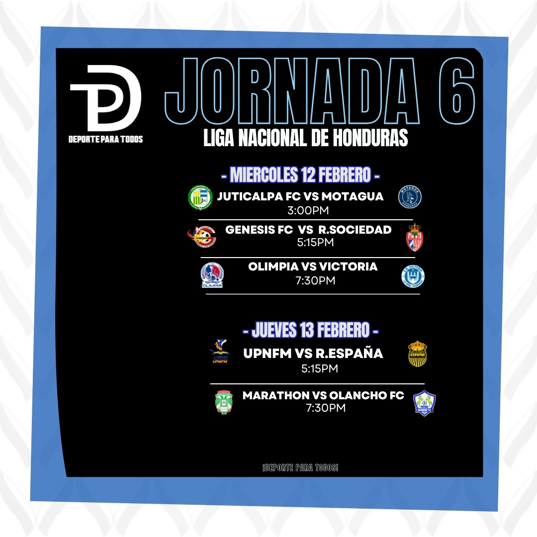 Así se jugará la jornada 6 de la Liga Nacional