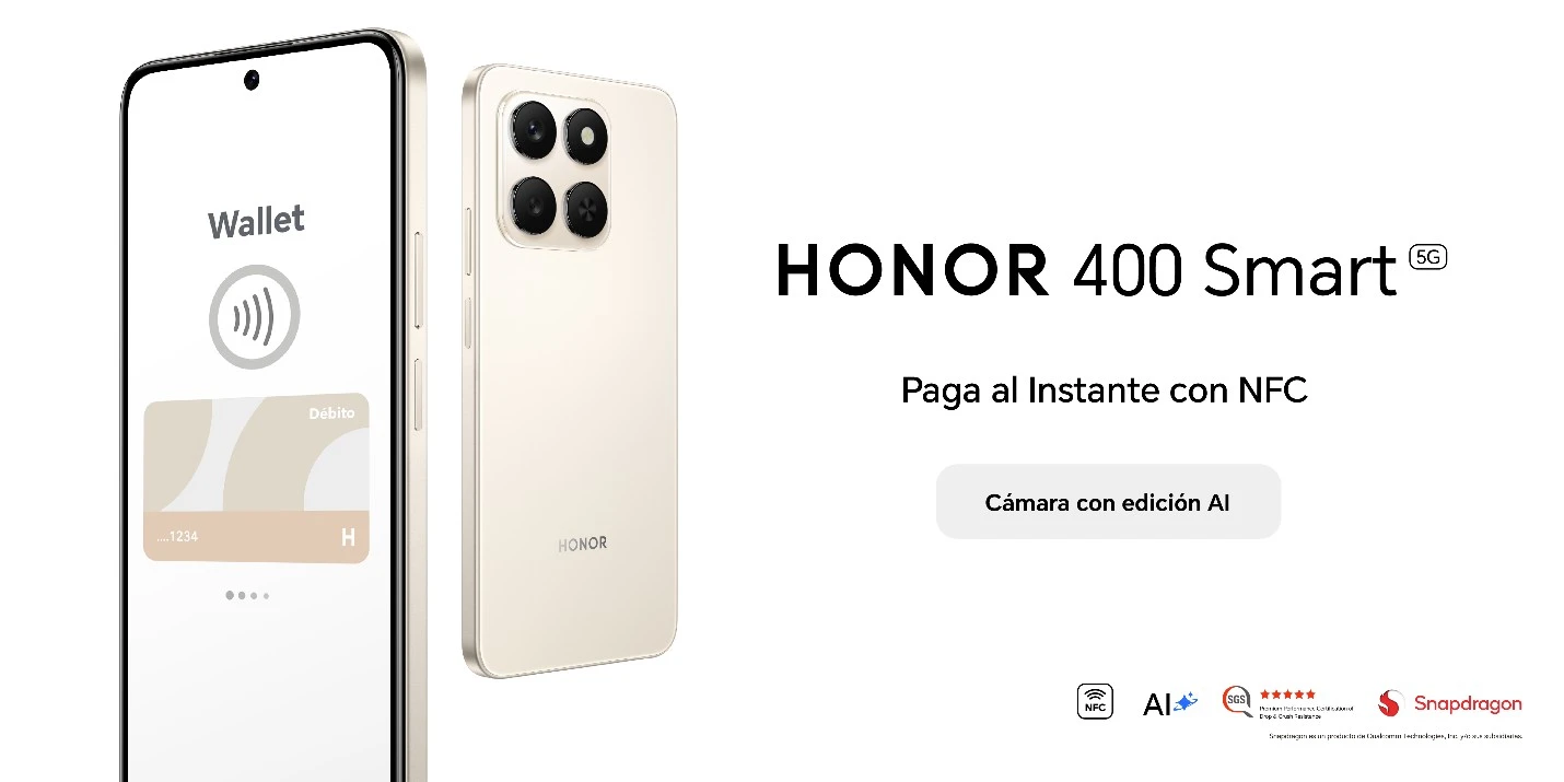 HONOR presenta en Honduras el revolucionario HONOR 400 Smart, con tecnología NFC y características premium a un precio accesible.